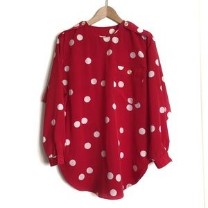 Women's Red Blouses Size 12 Long Sleeve